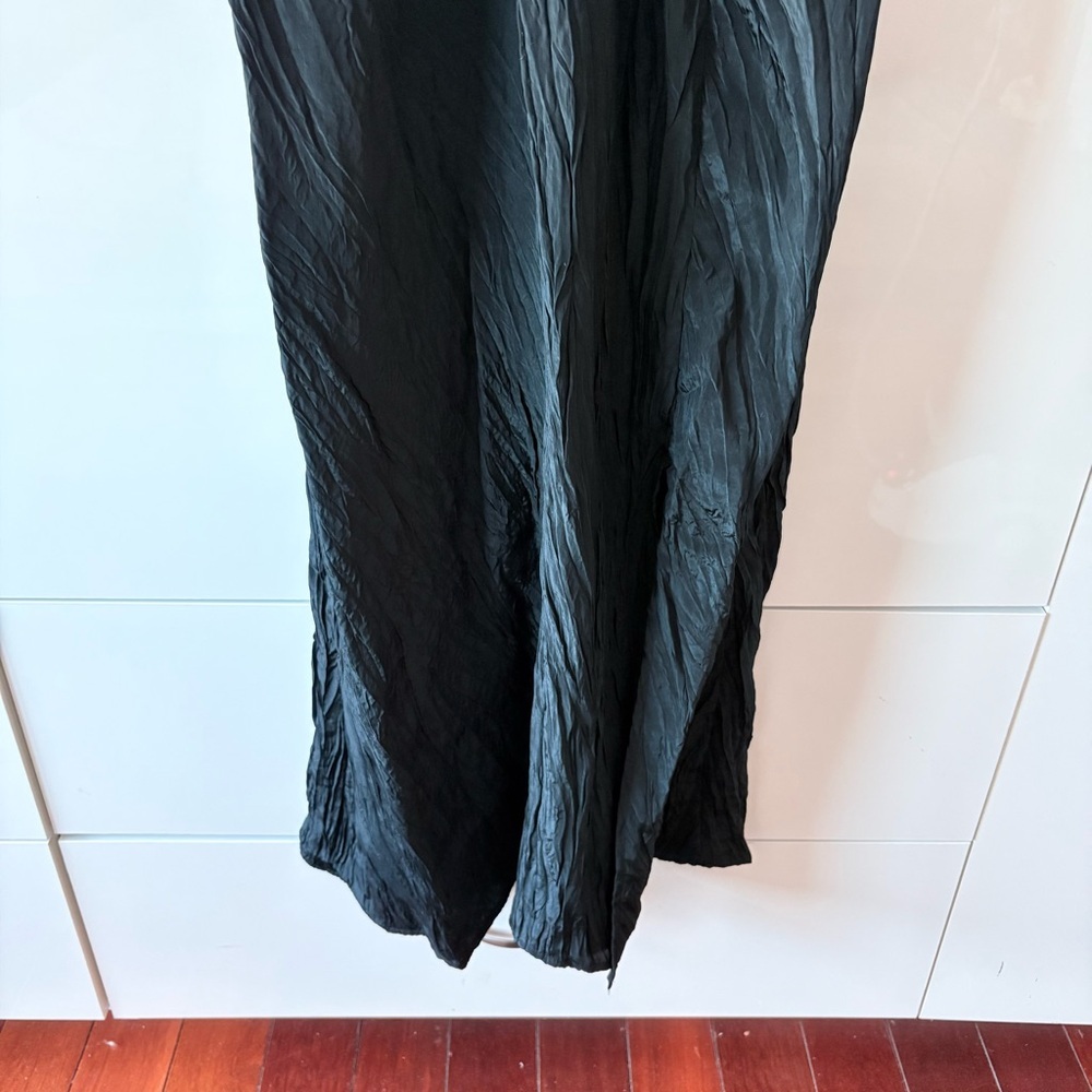 J. Crew Black Palermo Viscose Blend Crinkle Dress - Picture 7 of 13